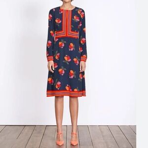 Anthro Boden Daisy Navy Dress
